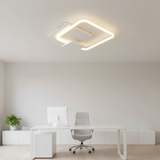 LED lustr s dálkovým ovládáním ANEMONA 75W, 3 čtverce, studené/teplé/neutrální světlo, stmívatelné, bílý LED lustr s dálkovým ovládáním Výchozí název Alessandro Design