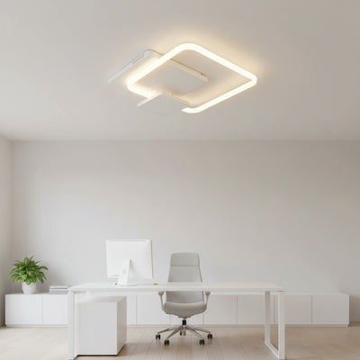 LED lustr s dálkovým ovládáním ANEMONA 71W, 3 čtverce, studené/teplé/neutrální světlo, stmívatelné, bílá, kov a akryl