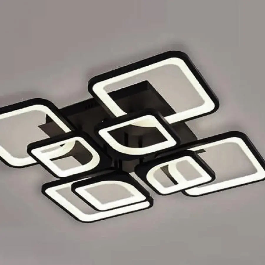 LED lustr s dálkovým ovládáním FELY 192W, 8 čtverců, studené/teplé/neutrální světlo, stmívatelné, bílý LED lustr s dálkovým ovládáním Výchozí název Alessandro Design