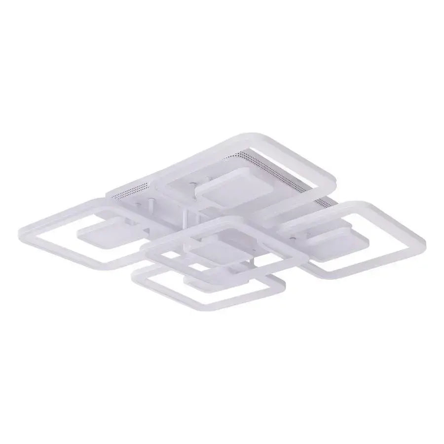 LED lustr s dálkovým ovládáním FELIX 119W, 5 čtverců, studené/teplé/neutrální světlo, stmívatelné, bílý LED lustr s dálkovým ovládáním Výchozí název Alessandro Design