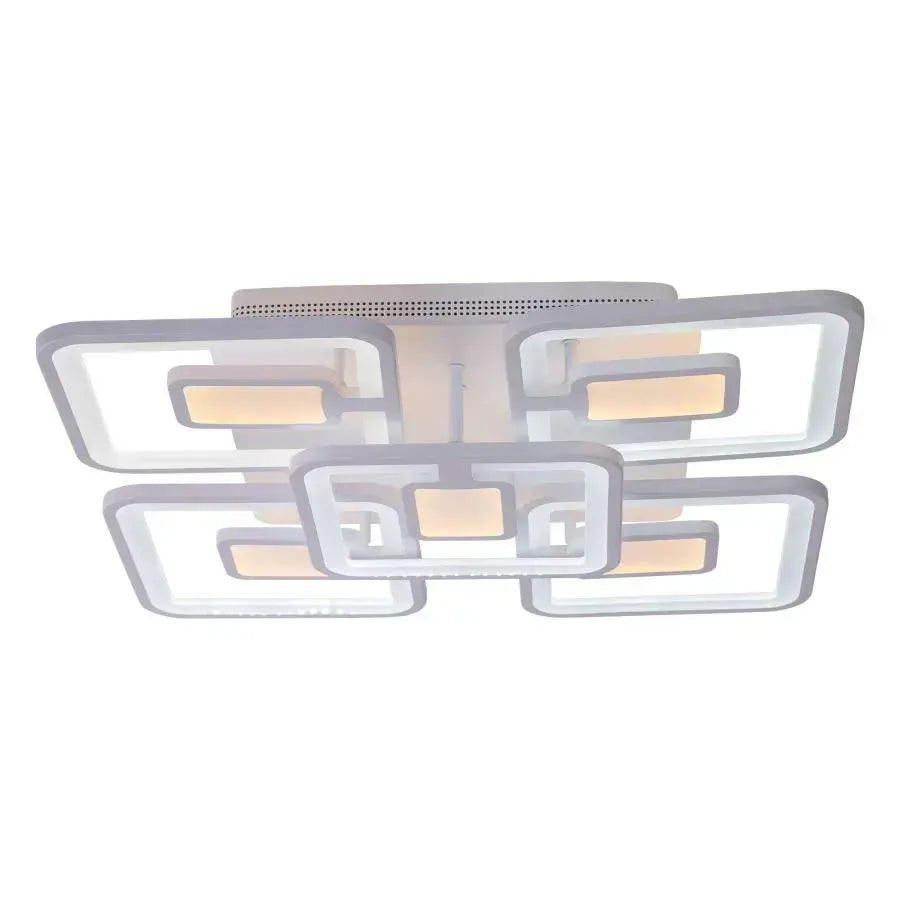 LED lustr s dálkovým ovládáním FELIX 119W, 5 čtverců, studené/teplé/neutrální světlo, stmívatelné, bílý LED lustr s dálkovým ovládáním Výchozí název Alessandro Design