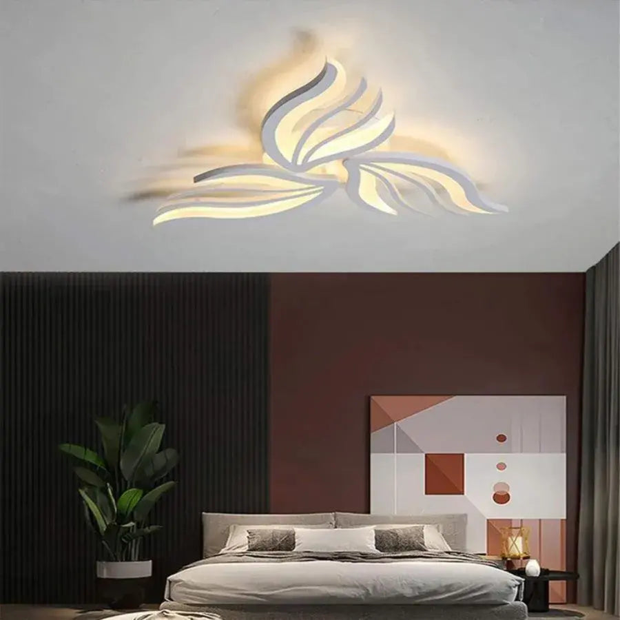 LED lustr s dálkovým ovládáním SAKURA 37W, 3 okvětní lístky, studené/teplé/neutrální světlo, stmívatelné, bílý LED lustr s dálkovým ovládáním Výchozí název Alessandro Design