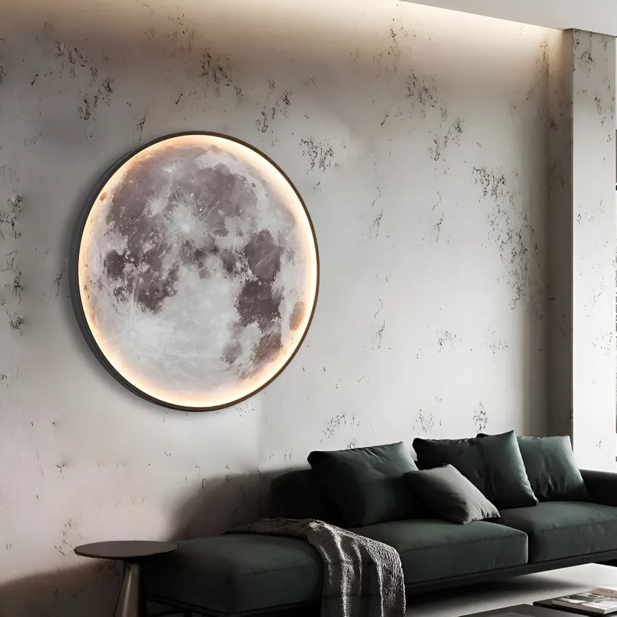 Dekorativní LED nástěnná lampa s dálkovým ovládáním, Měsíc 34W Průměr 50CM Teplé světlo Neutrální Studené 3000/4000/6000K LED lustry s dálkovým ovládáním Výchozí název Alessandro Design