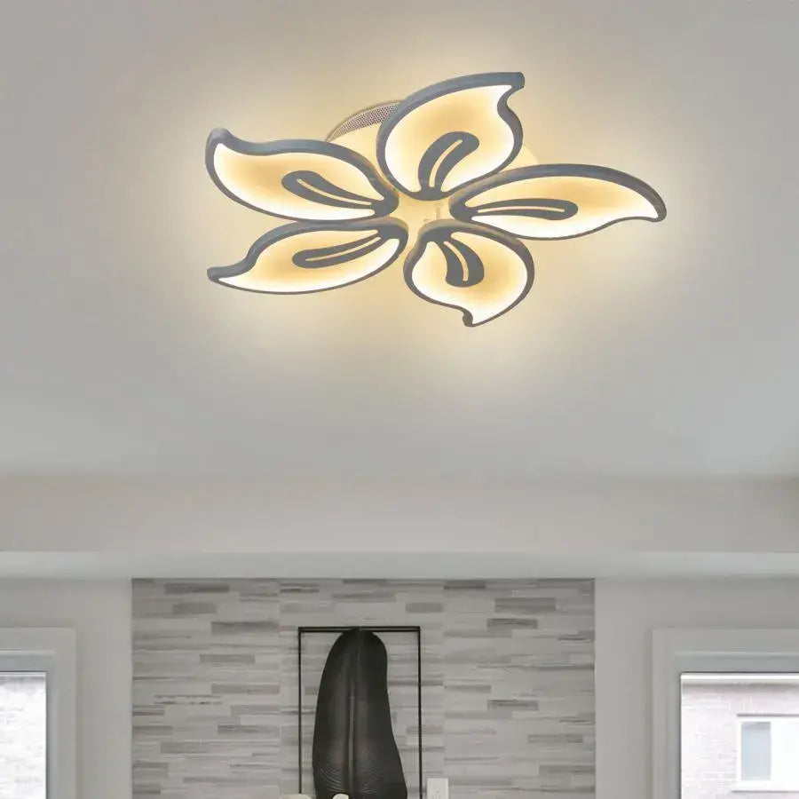 LED lustr s dálkovým ovládáním JASMINE 66W, 5 okvětních lístků, studené/teplé/neutrální světlo, stmívatelné, bílý LED lustr s dálkovým ovládáním Výchozí název Alessandro Design