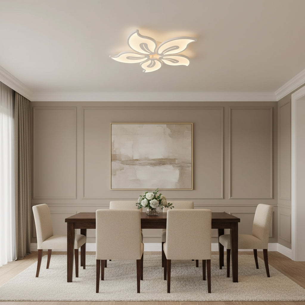 LED lustr s dálkovým ovládáním JASMINE 66W, 5 okvětních lístků, studené/teplé/neutrální světlo, stmívatelné, bílý LED lustr s dálkovým ovládáním Výchozí název Alessandro Design