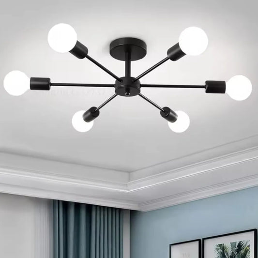 Lustr Mikkos 6XE27, průměr 49cm, Černá Moderní Lustry Výchozí název Alessandro Design