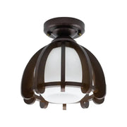 Lustr Mina, 1xE27, hnědý s bílou, dřevem a sklem Klasické lustry Výchozí název Alessandro Design