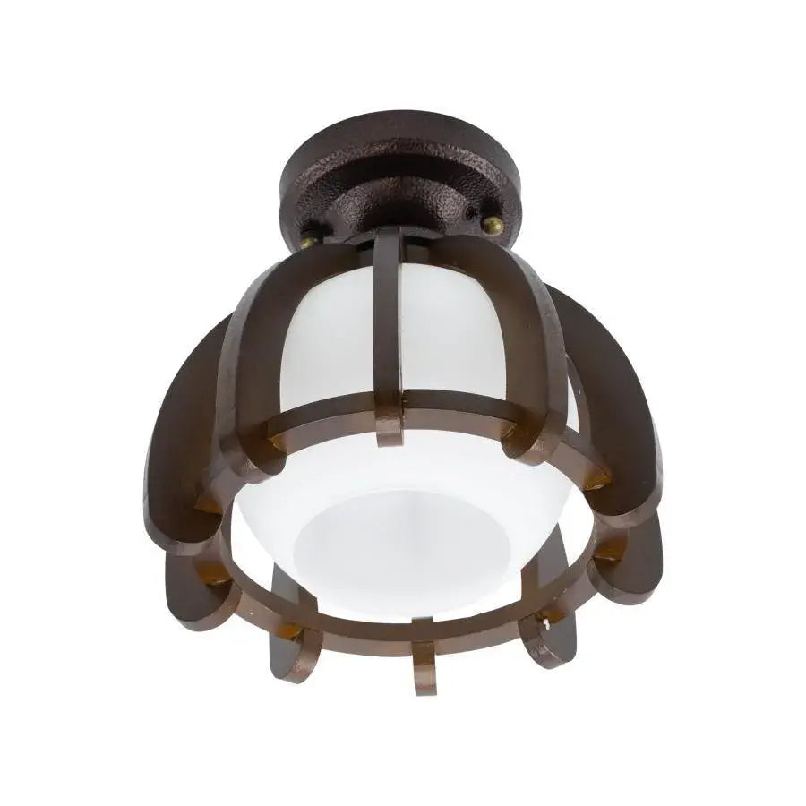 Lustr Mina, 1xE27, hnědý s bílou, dřevem a sklem Klasické lustry Výchozí název Alessandro Design