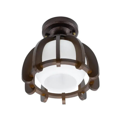 Lustr Mina, 1xE27, hnědý s bílou, dřevem a sklem Klasické lustry Výchozí název Alessandro Design