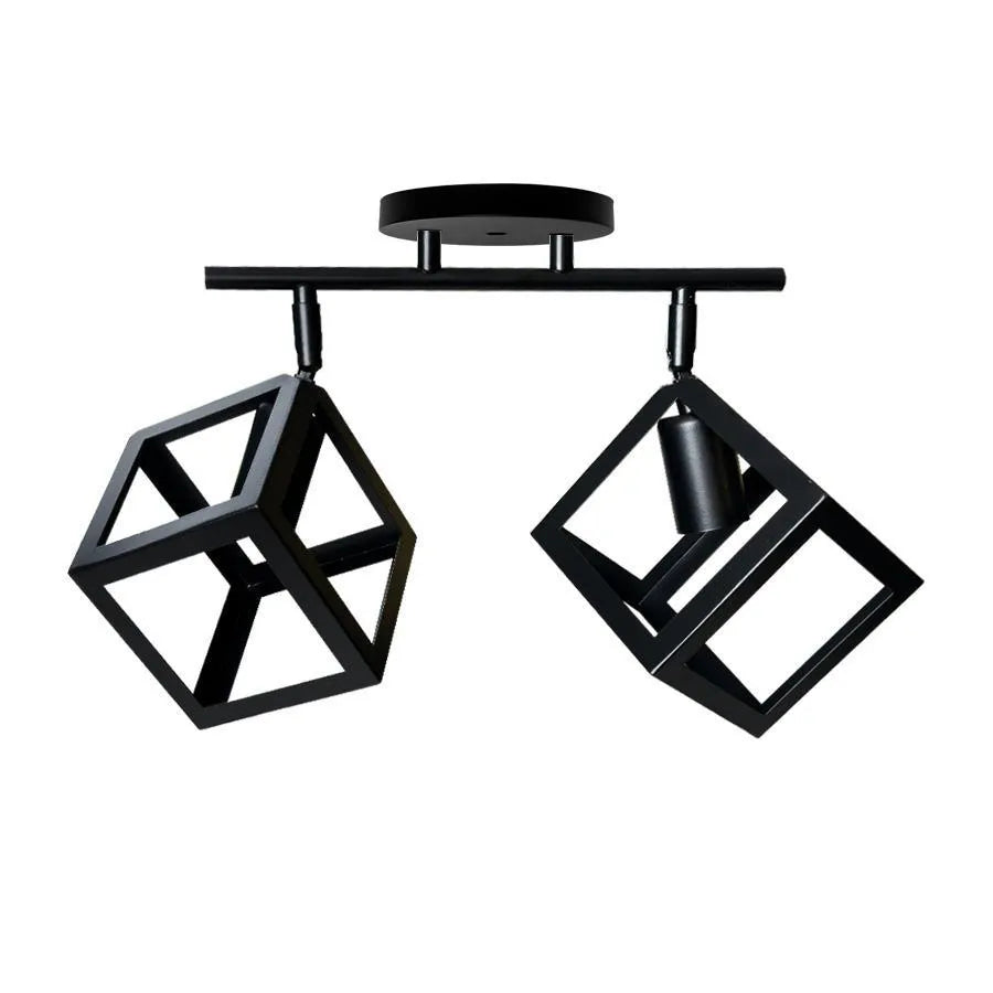 Lustr ve tvaru kostky, STRUKTUR Duo, 2xE27, černý, kovové Průmyslové lustry Výchozí název Alessandro Design