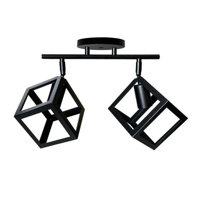 Lustr ve tvaru kostky, STRUKTUR Duo, 2xE27, černý, kovové Průmyslové lustry Výchozí název Alessandro Design