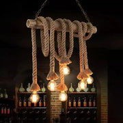 NIDIA Lustr, 6xE27, Hnědé, Bambusové a Rope Vintage Lustry Výchozí název Alessandro Design