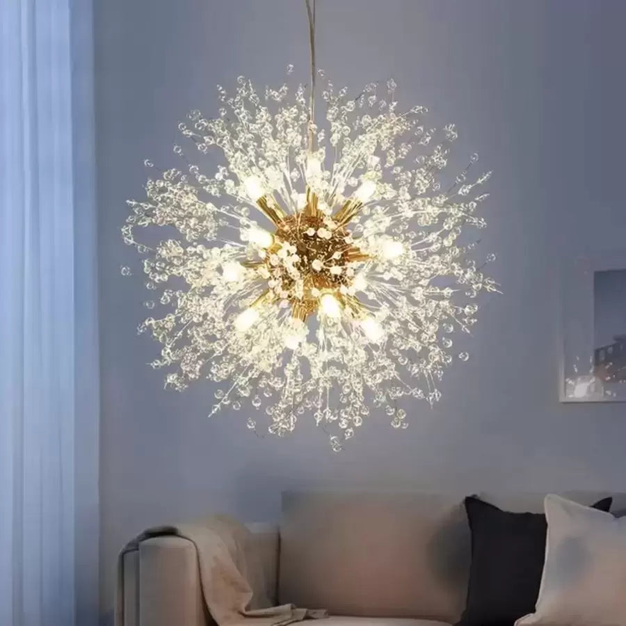 Schönbrunn křišťálový lustr, 9x G9, průměr 50 cm, lesklá zlatá, nastavitelná výška Moderní lustry Výchozí název Alessandro Design