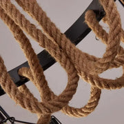 Andy Lustr 6x E27 Metal and Brown Rope Vintage Lustry Výchozí název Alessandro Design