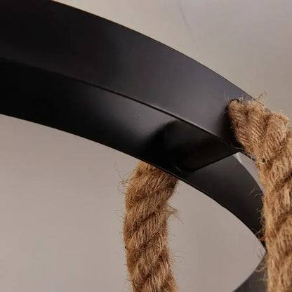 Andy Lustr 6x E27 Metal and Brown Rope Vintage Lustry Výchozí název Alessandro Design