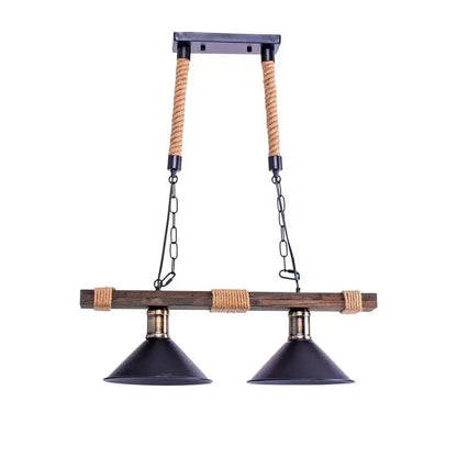 Tradiční lustr, 2xE27, hnědý, kovový a provázkový Vintage lustr Výchozí název Alessandro Design