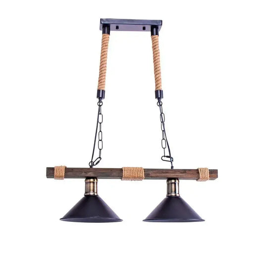 Tradiční lustr, 2xE27, hnědý, kovový a provázkový Vintage lustr Výchozí název Alessandro Design