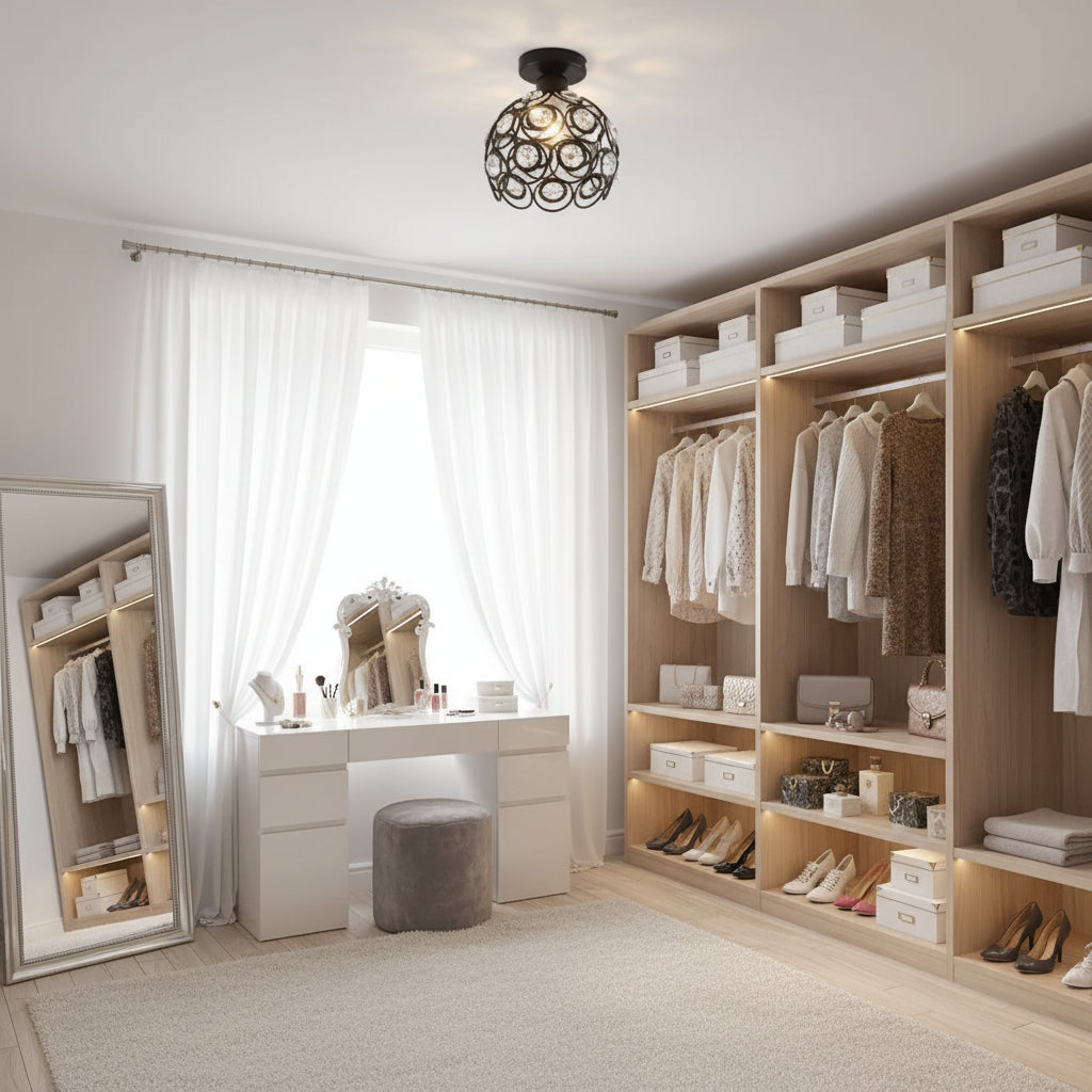 Lustr Vera, 1x E27, průměr 18 cm, černá, kov a křišťálové klasické lustry Výchozí název Alessandro Design