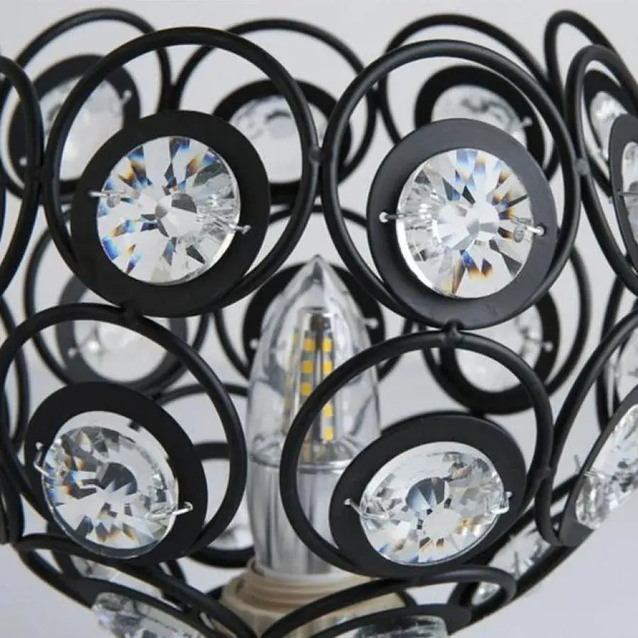 Lustr Vera, 1x E27, průměr 18 cm, černá, kov a křišťálové klasické lustry Výchozí název Alessandro Design