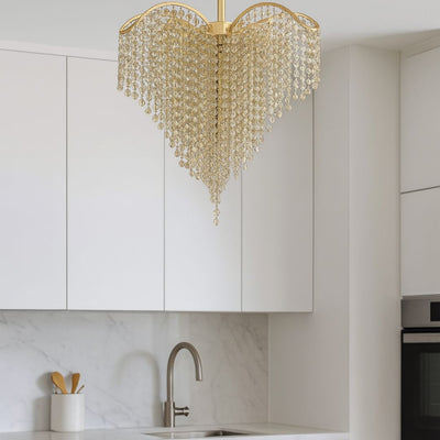 Křišťálový lustr Ander, 4xE14, Průměr 45cm, Zlatý
