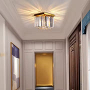 Křišťálový lustr MARTINEZ Linear Luxe, Průměr 35cm, 4x E14, Lesklý zlatý Moderní svícen Výchozí název Alessandro Design