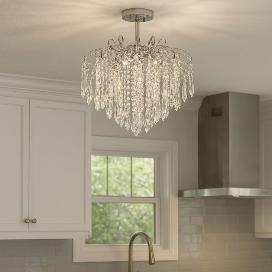 Křišťálový lustr EDINBURGH Eleganza, 5xE27, průměr 47 cm, lesklý chrom Klasické lustry Výchozí název Alessandro Design