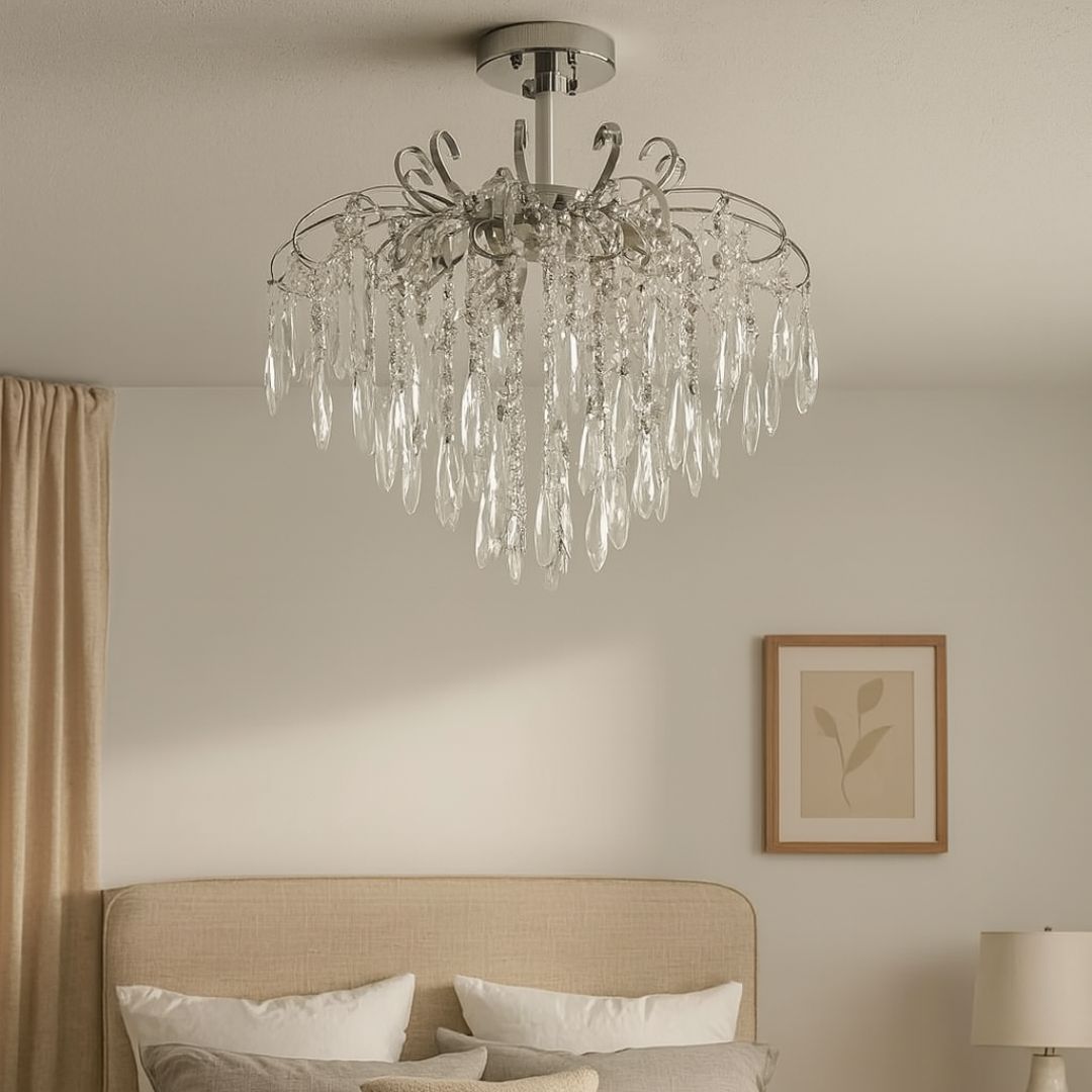 Křišťálový lustr EDINBURGH Eleganza, 5xE27, průměr 47 cm, lesklý chrom Klasické lustry Výchozí název Alessandro Design