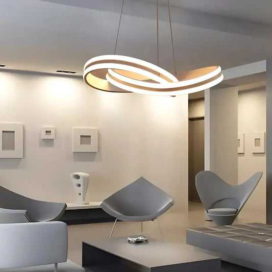 Závěsný LED lustr s dálkovým ovládáním INFINITY LOOP 120W, studené/teplé/neutrální světlo, stmívatelné, bílé, výškově nastavitelné Moderní lustry Výchozí název Alessandro Design