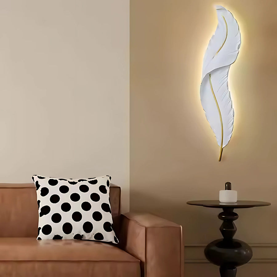 LED nástěnné svítidlo, dekorativní peří 85CM 31W studené/teplé/neutrální světlo Bílé zlato Vnitřní nástěnná svítidla Výchozí název Alessandro Design
