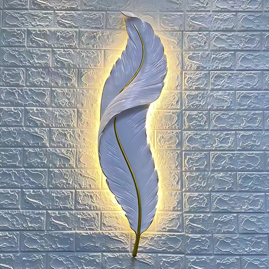 LED nástěnné svítidlo, dekorativní peří 85CM 31W studené/teplé/neutrální světlo Bílé zlato Vnitřní nástěnná svítidla Výchozí název Alessandro Design