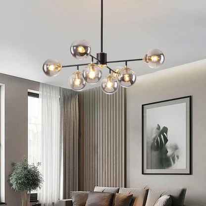 Lustr Jermija se stínidlem, 8x E27, svítidla z černého zlata Výchozí název Alessandro Design