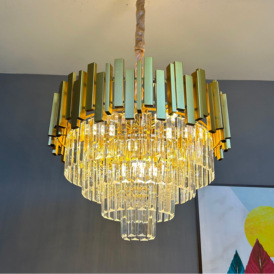 Křišťálový lustr BLOIS Eleganza, průměr 50 cm, 8x E14, lesklé zlato, nastavitelná výška Křišťálové lustry Výchozí název Alessandro Design