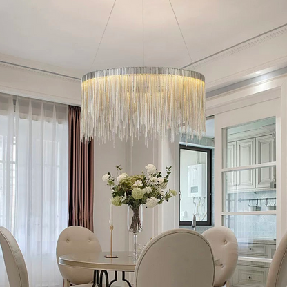 Závěsný LED lustr s dálkovým ovládáním ILLUMINA MAGNUS, 20W, studené/teplé/neutrální světlo, stmívatelný, stříbrný Moderní svícen Výchozí název Alessandro Design