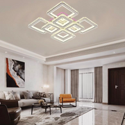 LED lustr s dálkovým ovládáním a krystalem LEILA 175W, 8 čtverců, studené/teplé/neutrální světlo, stmívatelný, lesklý bílý chrom LED lustry s dálkovým ovládáním Výchozí název Alessandro Design