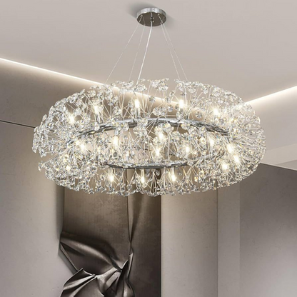Křišťálový lustr MINUET 12x G9, průměr 60 cm, lesklý stříbrný, Nastavitelná výška Křišťálové lustry Výchozí název Alessandro Design