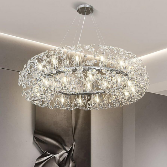 Křišťálový lustr MINUET 12x G9, průměr 60 cm, lesklý stříbrný, Nastavitelná výška Křišťálové lustry Výchozí název Alessandro Design