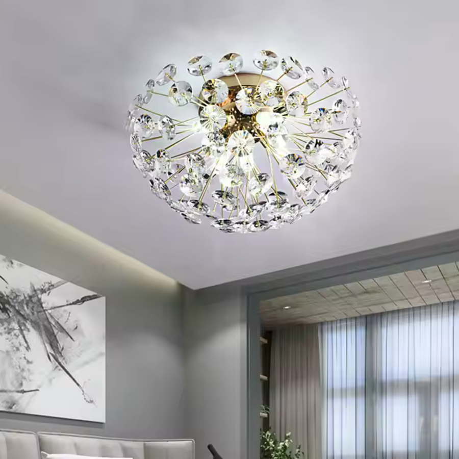 Křišťálový lustr MINUE, 4x G9, průměr 35 cm, lesklé zlaté Křišťálové lustry Výchozí název Alessandro Design