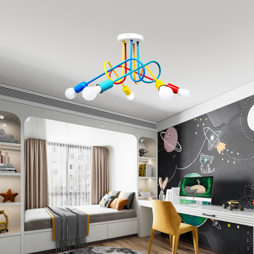 MINIMALIST Lustr, s rameny, ANGIOLO, Undulata, 5xE27, Vícebarevné Dětské lustry Výchozí název Alessandro Design