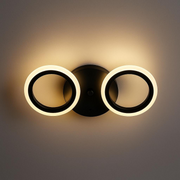 VELKÝ LED lustr 28W, 2 kruhy, studené/teplé/neutrální světlo, černý