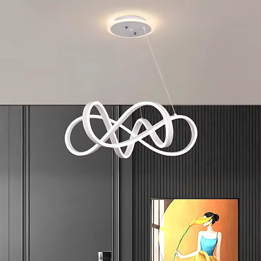 Závěsný LED lustr s dálkovým ovládáním INFINITY HALO 69W, studené/teplé/neutrální světlo, stmívatelné, bílé, výškově nastavitelné LED lustry s dálkovým ovládáním Výchozí název Alessandro Design