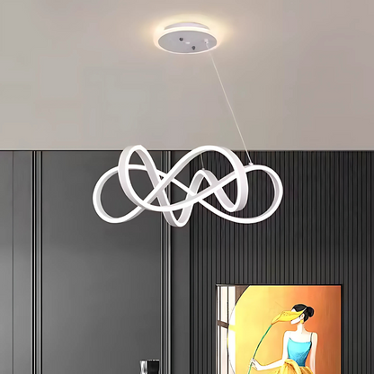 Závěsný LED lustr s dálkovým ovládáním INFINITY HALO 69W, studené/teplé/neutrální světlo, stmívatelné, bílé, výškově nastavitelné LED lustry s dálkovým ovládáním Výchozí název Alessandro Design