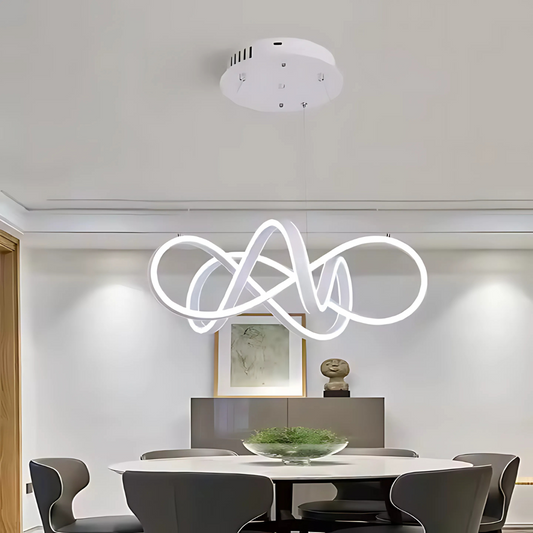 Závěsný LED lustr s dálkovým ovládáním INFINITY HALO 69W, studené/teplé/neutrální světlo, stmívatelné, bílé, výškově nastavitelné LED lustry s dálkovým ovládáním Výchozí název Alessandro Design