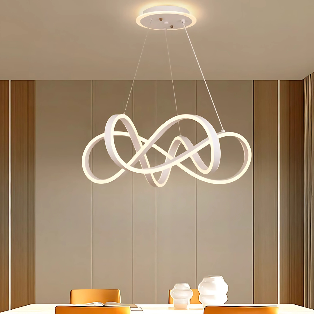 Závěsný LED lustr s dálkovým ovládáním INFINITY HALO 69W, studené/teplé/neutrální světlo, stmívatelné, bílé, výškově nastavitelné LED lustry s dálkovým ovládáním Výchozí název Alessandro Design