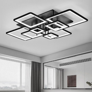 LED lustr s dálkovým ovládáním ELLA 186W, 8 čtverců, studené/teplé/neutrální světlo, stmívatelné, černé LED lustry s dálkovým ovládáním Výchozí název Alessandro Design