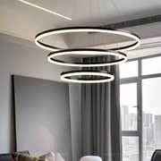 LED závěsný lustr PAGANO 95W, studené/teplé/neutrální světlo, černý, nastavitelná výška Moderní lustry Výchozí název Alessandro Design