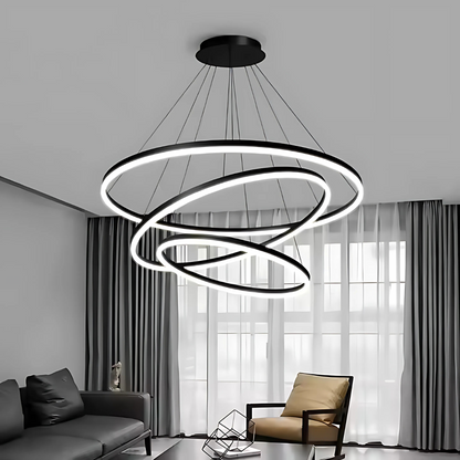 LED závěsný lustr PAGANO 95W, studené/teplé/neutrální světlo, černý, nastavitelná výška Moderní lustry Výchozí název Alessandro Design