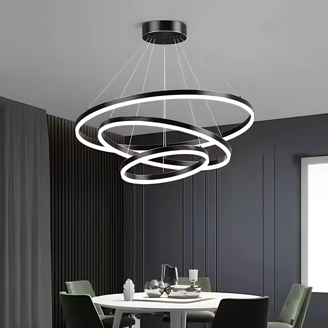 LED závěsný lustr PAGANO 95W, studené/teplé/neutrální světlo, černý, nastavitelná výška Moderní lustry Výchozí název Alessandro Design