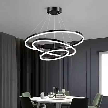 LED závěsný lustr PAGANO 95W, studené/teplé/neutrální světlo, černý, nastavitelná výška Moderní lustry Výchozí název Alessandro Design