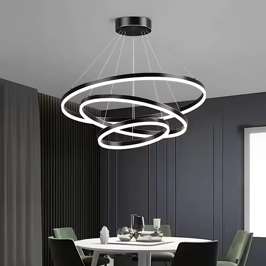 LED závěsný lustr PAGANO 95W, studené/teplé/neutrální světlo, černý, nastavitelná výška Moderní lustry Výchozí název Alessandro Design
