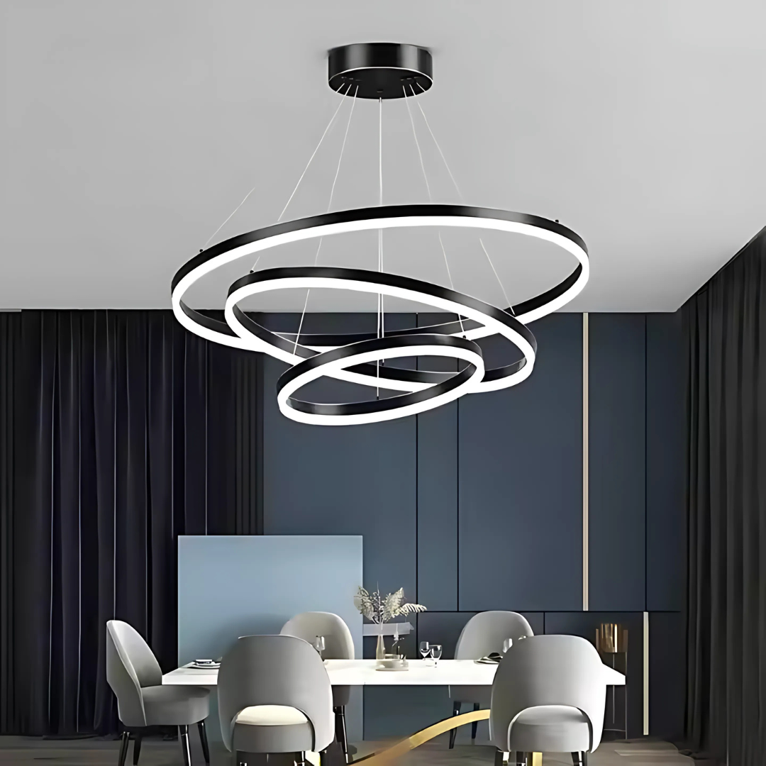 LED závěsný lustr PAGANO 95W, studené/teplé/neutrální světlo, černý, nastavitelná výška Moderní lustry Výchozí název Alessandro Design